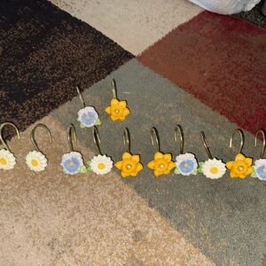Floral Shower Curtain Hooks